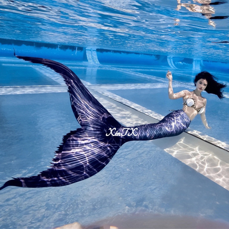 Aquarium & Marine Museum Ums - ชุดว่ายน้ำหางนางเงือกสำหรับผู้ใหญ่ พร้อมหูนางเงือก คอสเพลย์ ชุดแสดงดำน้ำในตู้ปลา ชุดถ่ายรูป ชุดชายหาด