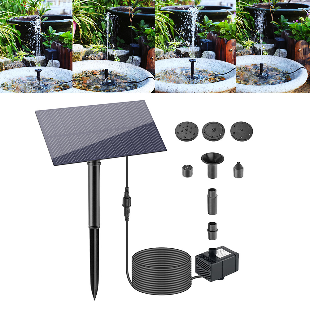 Aquarium Marine Fish - 5W 5V น้ําพุตกแต่งสวน Stake พลังงานแสงอาทิตย์แผงปั๊มน้ําระบบรดน้ํา 180L/h