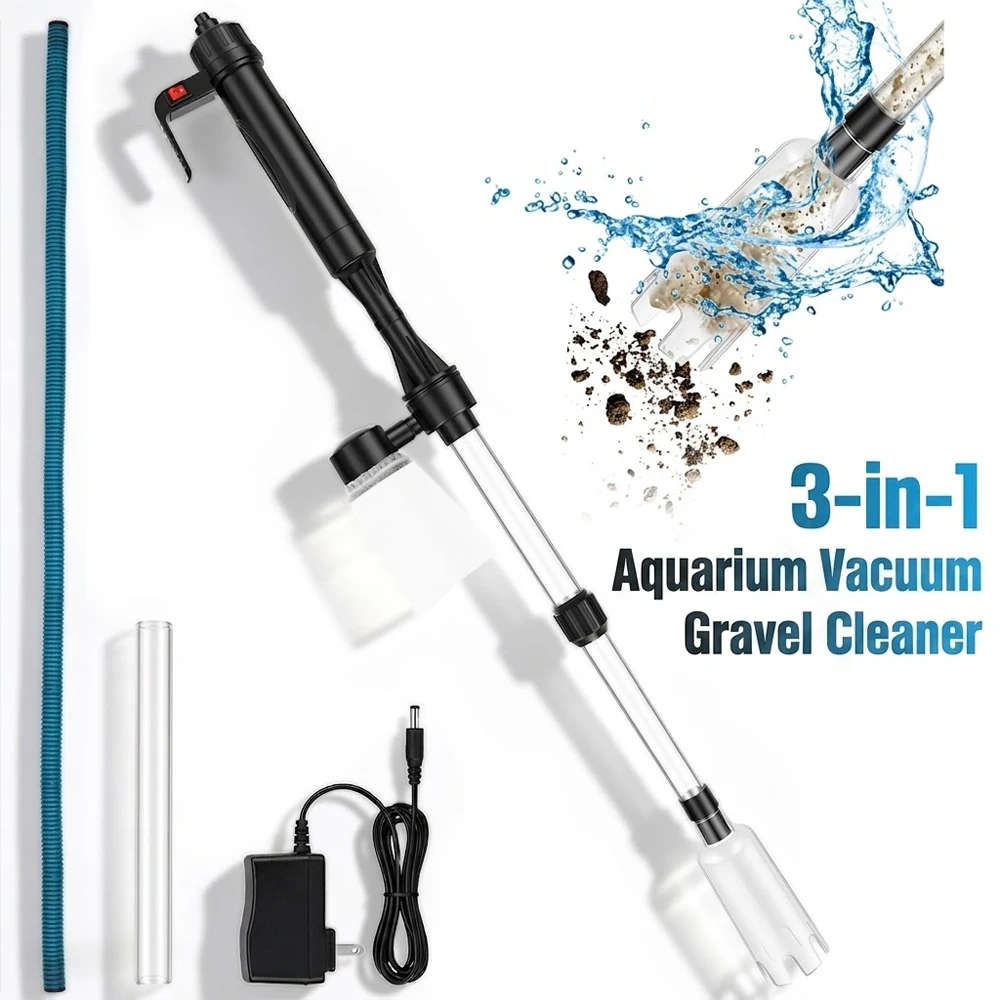 Marine Aquarium Water Change - เครื่องดูดทำความสะอาดกรวดในตู้ปลา 3 in 1 พร้อมฟังก์ชั่นเปลี่ยนน้ำ ล้างทราย