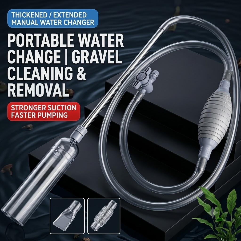 Marine Aquarium Water Change - ที่ดูดน้ำตู้ปลา, เครื่องเปลี่ยนน้ำแบบมือหมุน, อุปกรณ์ทำความสะอาดกรวดตู้ปลา, เครื่องดูดของเสียจากปลา