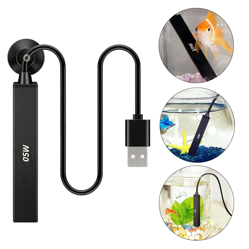 Aquarium Marine - ฮีตเตอร์ตู้ปลาขนาดเล็กแบบมินิ USB 5V แท่งทำความร้อนอุณหภูมิคงที่อัตโนมัติ สำหรับตู้ปลาขนาดเล็ก ชามปลาเบต้า