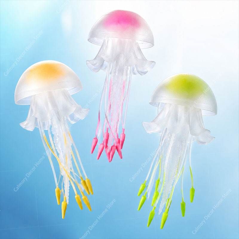 Aquarium Marine - ของตกแต่งตู้ปลาแมงกะพรุนเรืองแสงจำลอง สร้างสรรค์ สวยงาม ขนาดเล็ก สำหรับตกแต่งใต้น้ำ