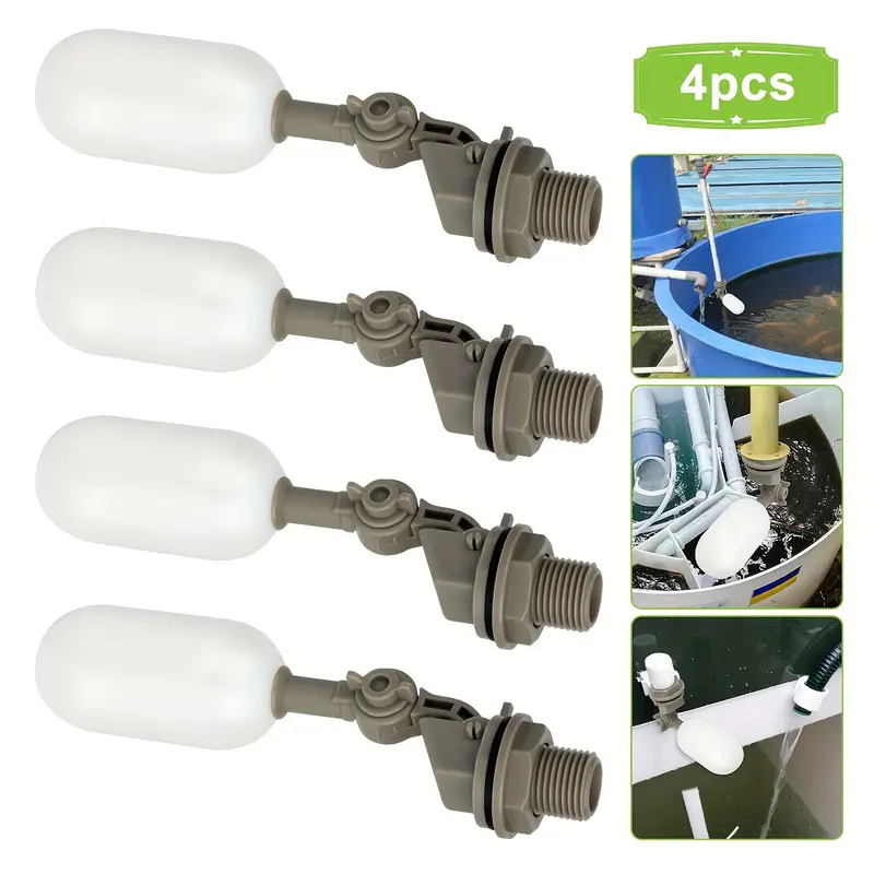 Marine Aquarium Water Change - 4 ชิ้นฟาร์มวัวพลาสติกวาล์วลอยน้ําปิด 1/2 นิ้วฟีดอัตโนมัติเติมถังปลา Aquarium Water