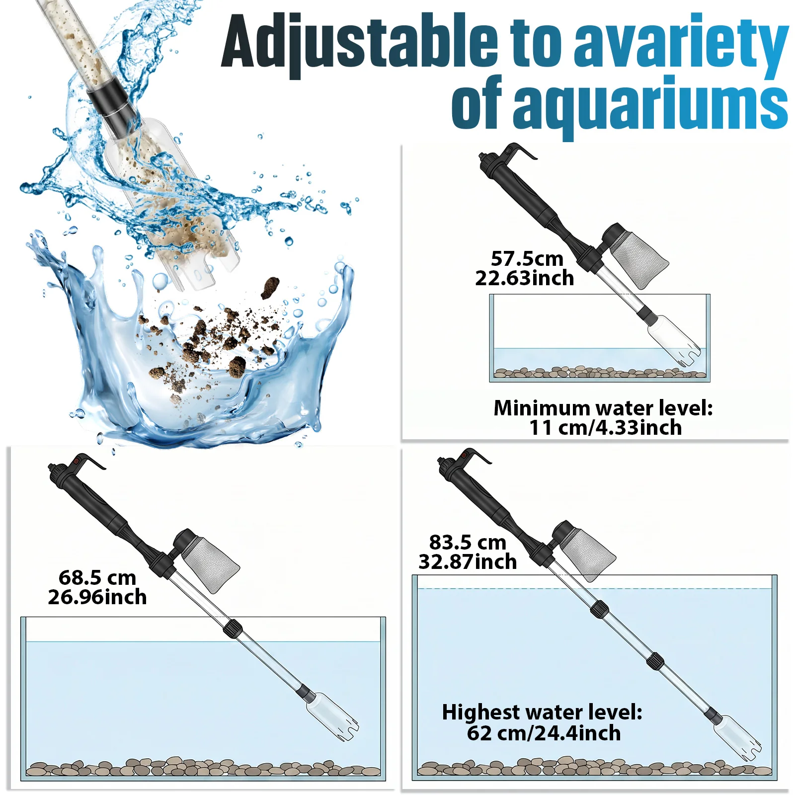 เครื่องดูดทำความสะอาดกรวดในตู้ - Marine Aquarium Water Change บทวิจารณ์และราคา