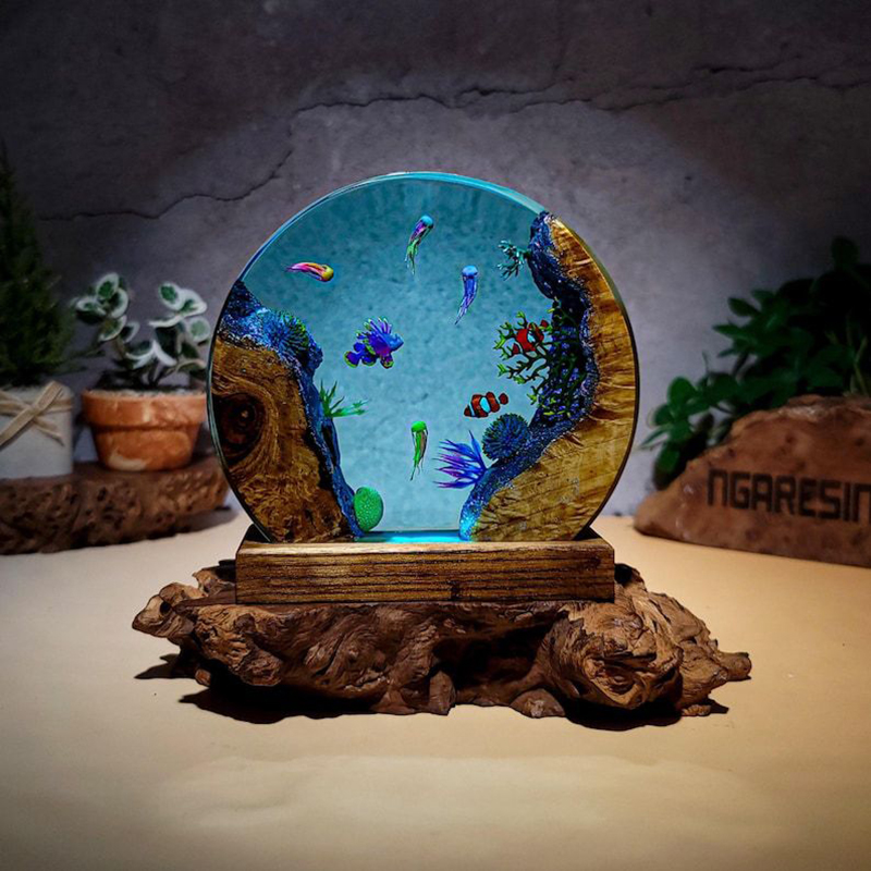 โคมไฟตั้งโต๊ะเรซิ่นรูปสัตว์ทะเ - Aquarium & Marine Museum Ums บทวิจารณ์และราคา