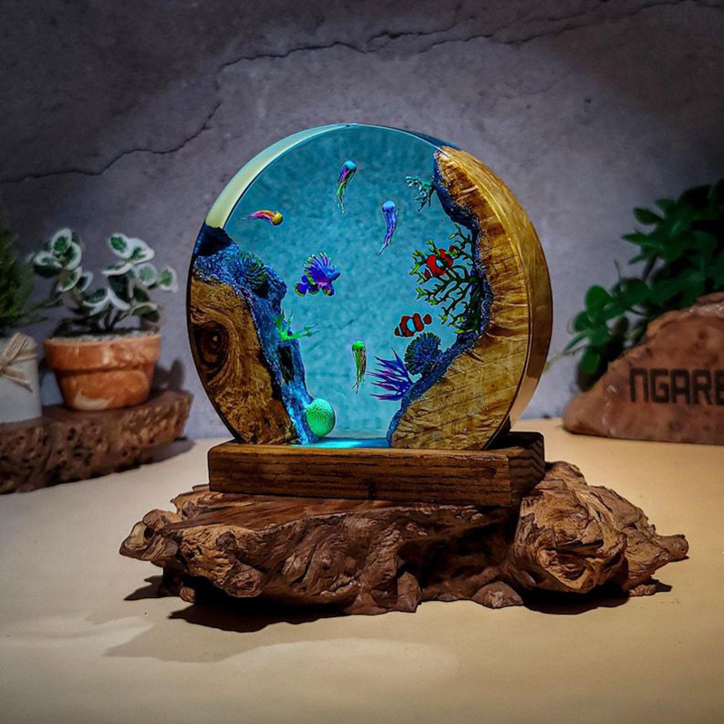 โคมไฟตั้งโต๊ะเรซิ่นรูปสัตว์ทะเ - Aquarium & Marine Museum Ums บทวิจารณ์และราคา